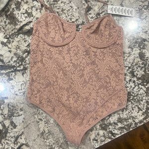 NWT Urban Outfitters mauve lace bodysuit